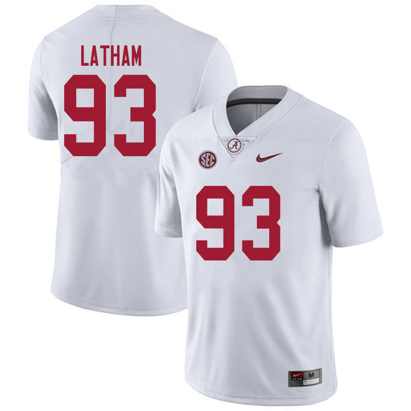 Alabama Crimson Tide Men's Jah-Marien Latham #93 White NCAA Nike Authentic Stitched 2020 College Football Jersey TB16P47TK